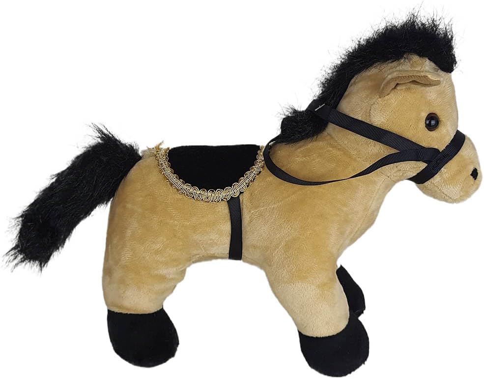 Cavalo de Pelúcia Sela Bege em Pé - Imagem 4