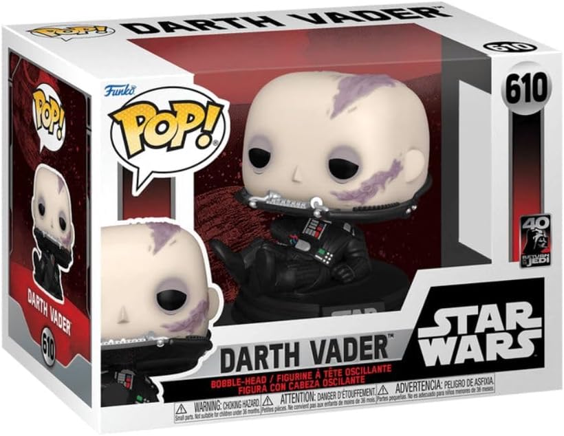 Boneco Funko Pop! Star Wars - O Retorno de Jedi 40 anos - Darth Vader Sem Máscara - Imagem 3