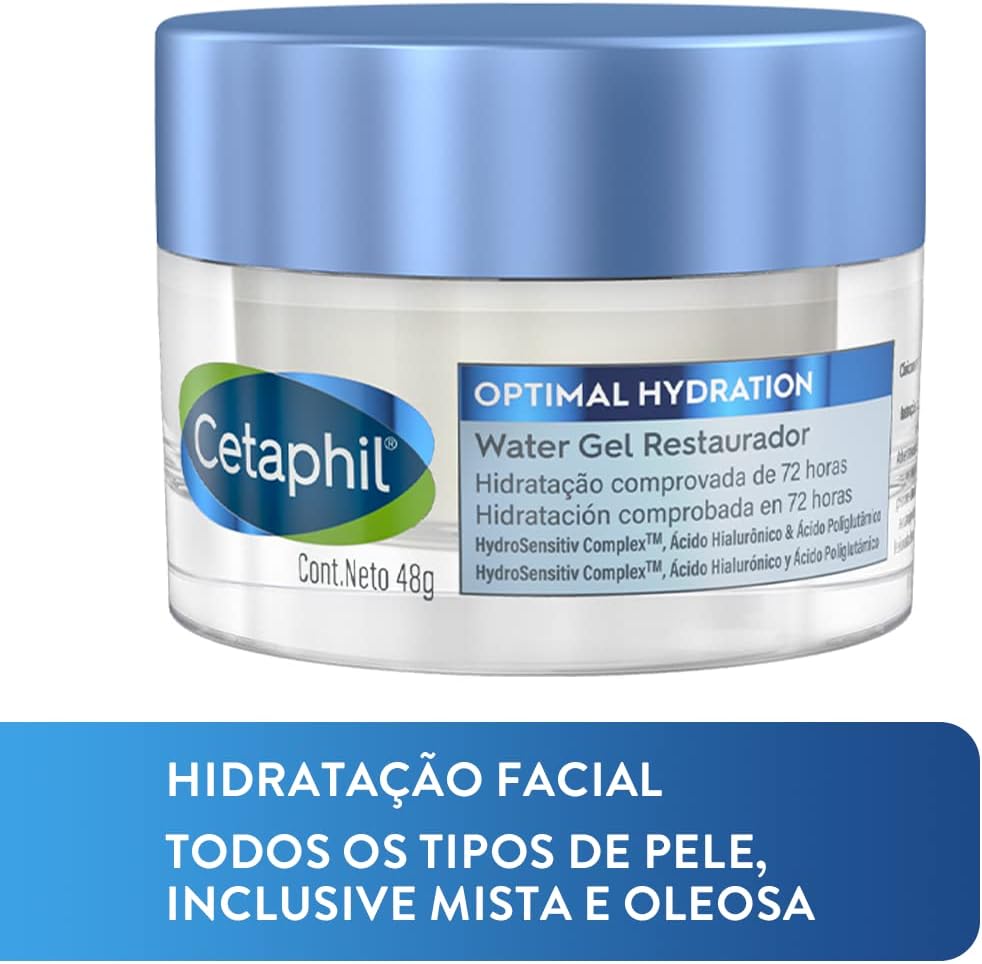 Cetaphil Optimal Hydration Water Gel Hidratante Com Ácido Hialurônico 48g - Imagem 2