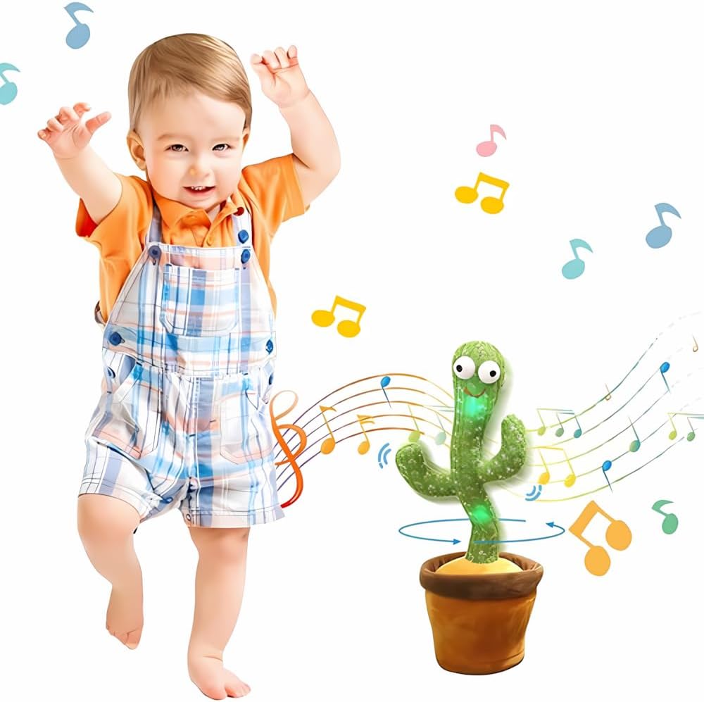 Cacto Dançante e Falante Um Brinquedo Educativo e Intuitivo Que Repete Grava Pisca e Toca Músicas Ideal Para Estimular e Entreter Bebês e Crianças PREMIUM - Imagem 3