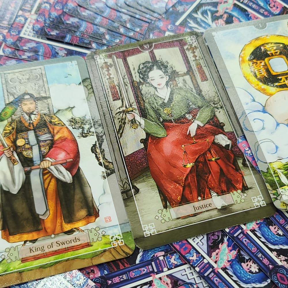 DAMY DREAM Korea Oriental Drawing Tarot Card, 78 Tarot Deck Blue Dragon Edition - Imagem 4