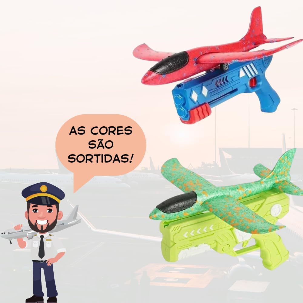 Brinquedo Avião Espuma Planador Lançador Catapulta Pistola (Sortido) - Imagem 2