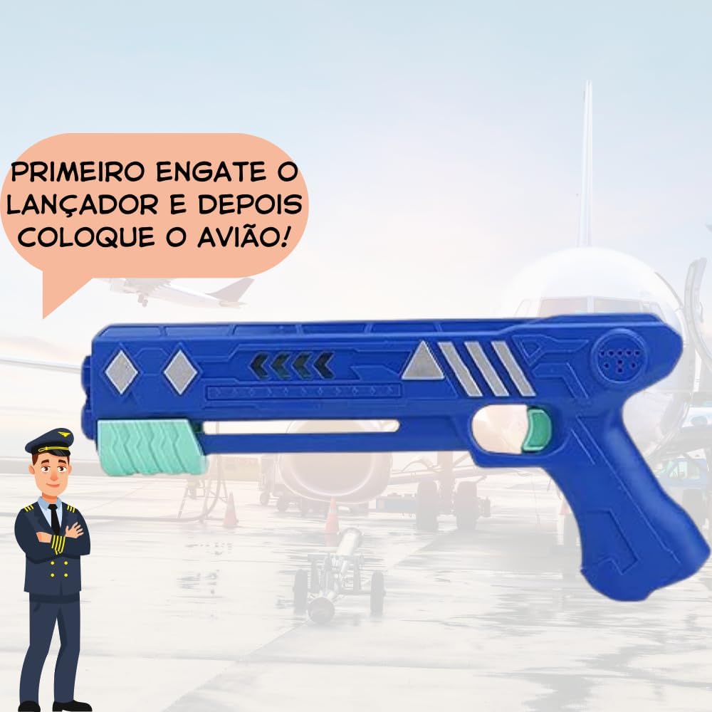 Brinquedo Avião Espuma Planador Lançador Catapulta Pistola (Sortido) - Imagem 6