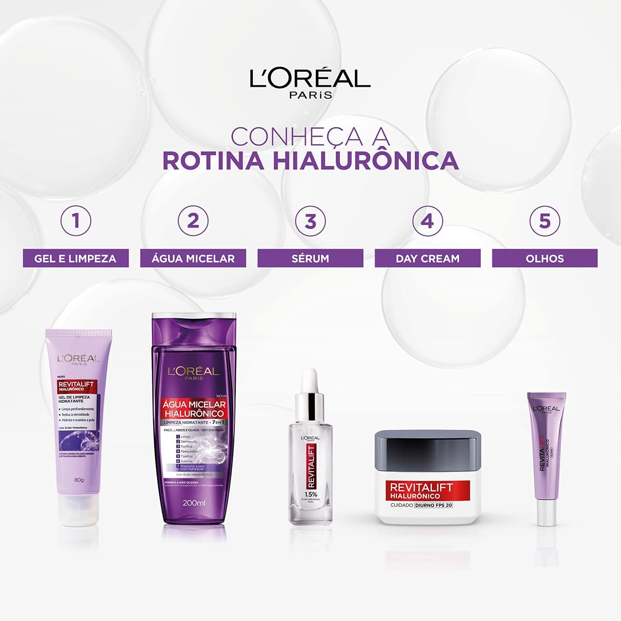 L'Oréal Paris Revitalift Gel de Limpeza Facial Hialurônico Anti-idade 80g - Imagem 8
