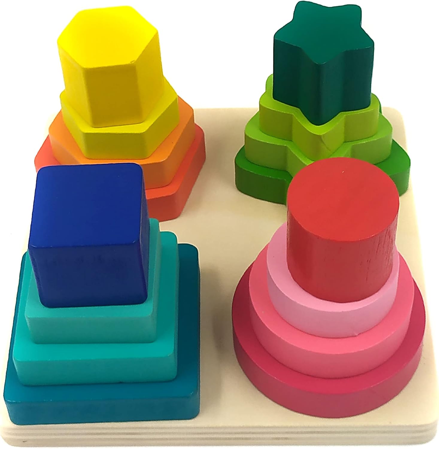 Brinquedo Educativo Pirâmides Encaixar Formas Geométricas - Imagem 2