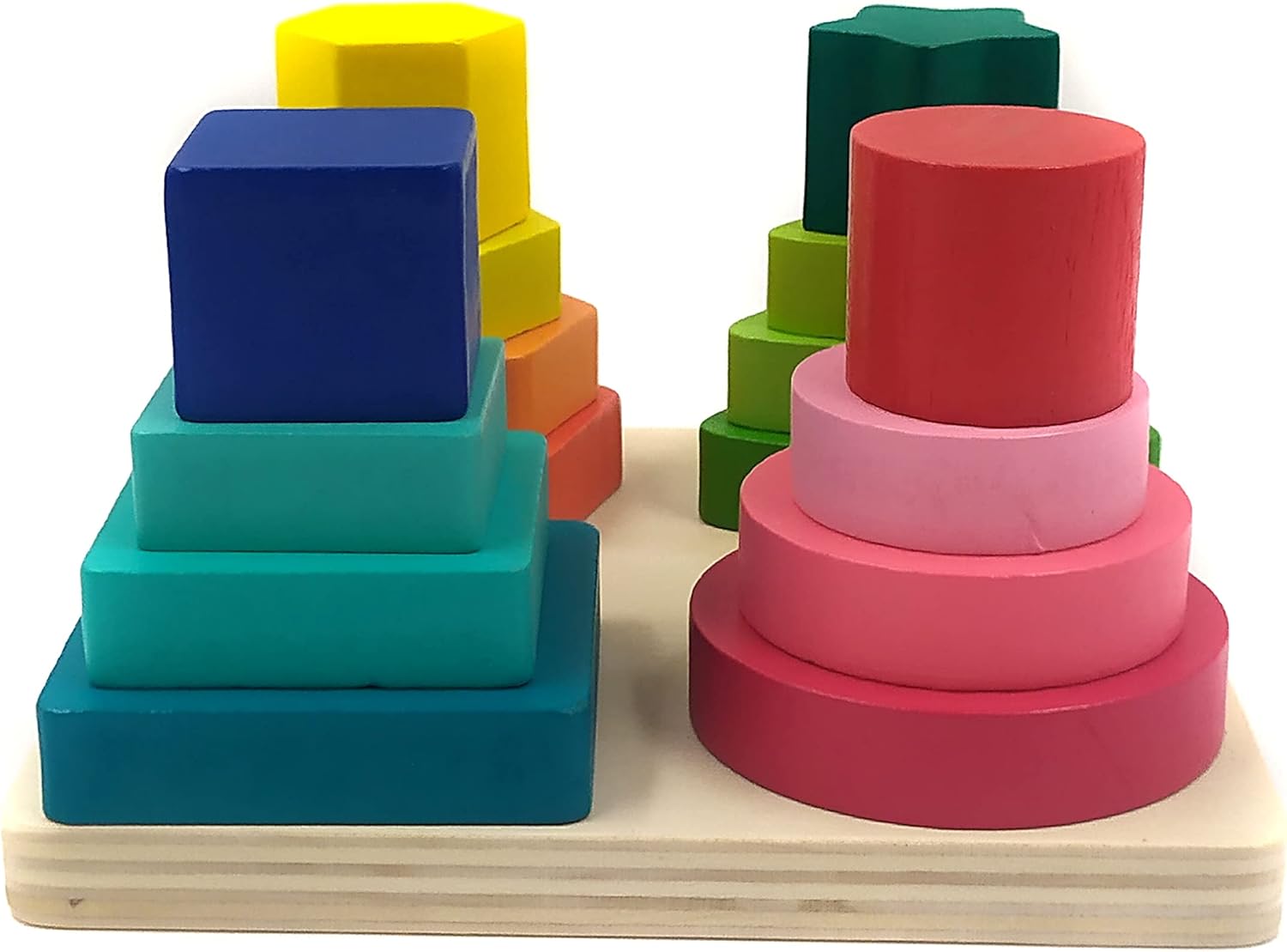 Brinquedo Educativo Pirâmides Encaixar Formas Geométricas - Imagem 3