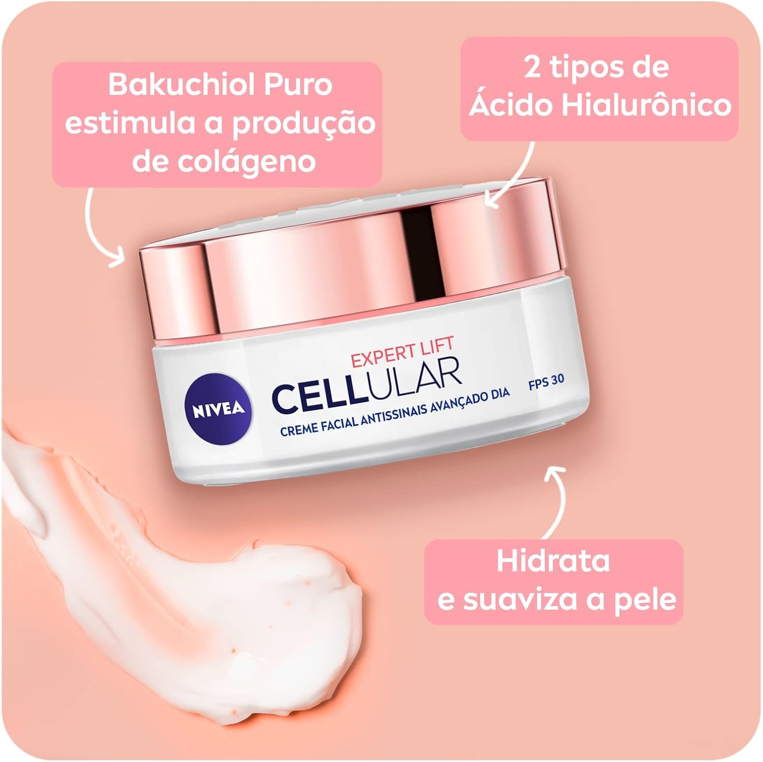 NIVEA Creme Facial Antissinais Cellular Lift Dia FPS 30 50ml - Imagem 5
