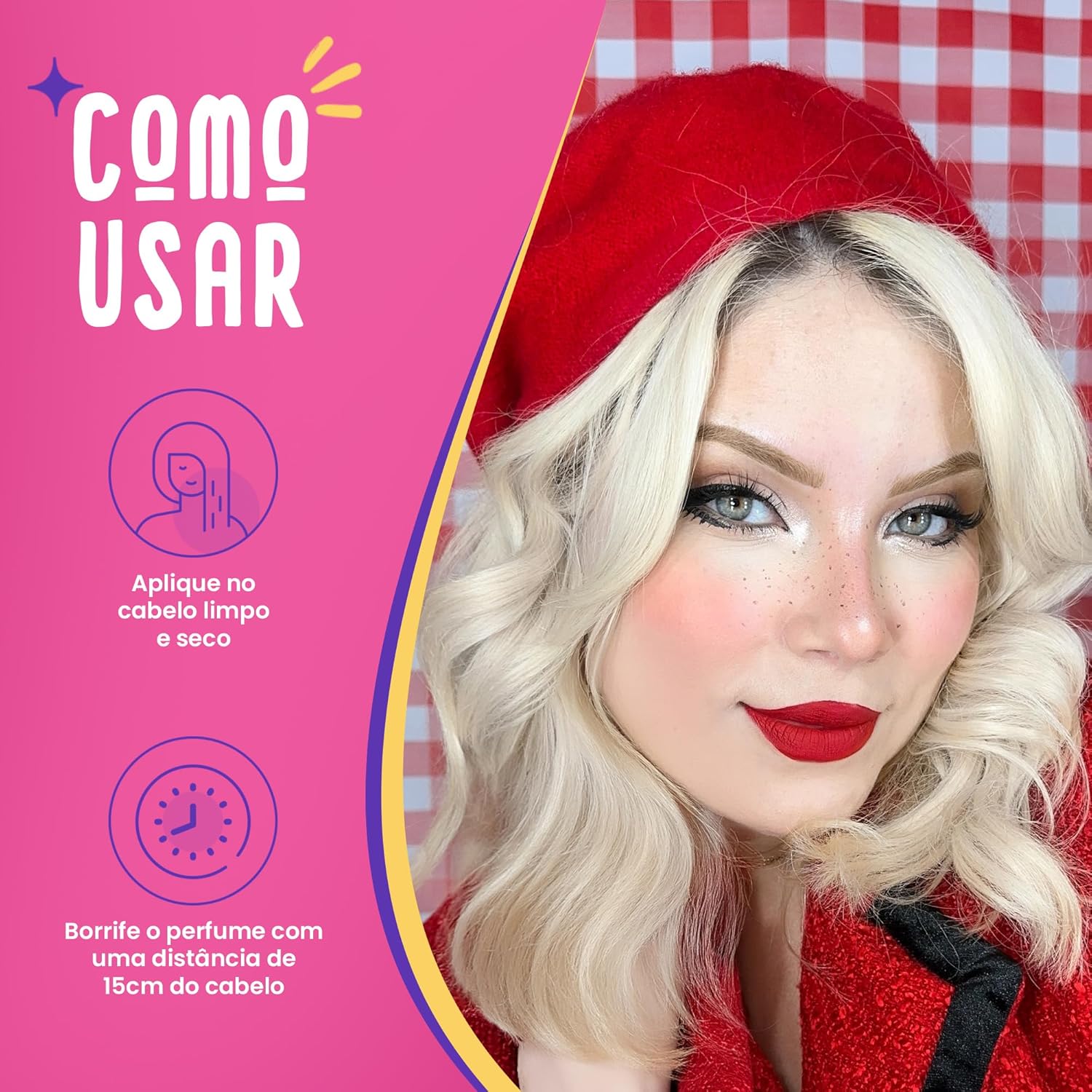 Kamaleão Color – Perfume Capilar Moranguinho - Fragrância Adocicada de Morango – 30ml - Imagem 5