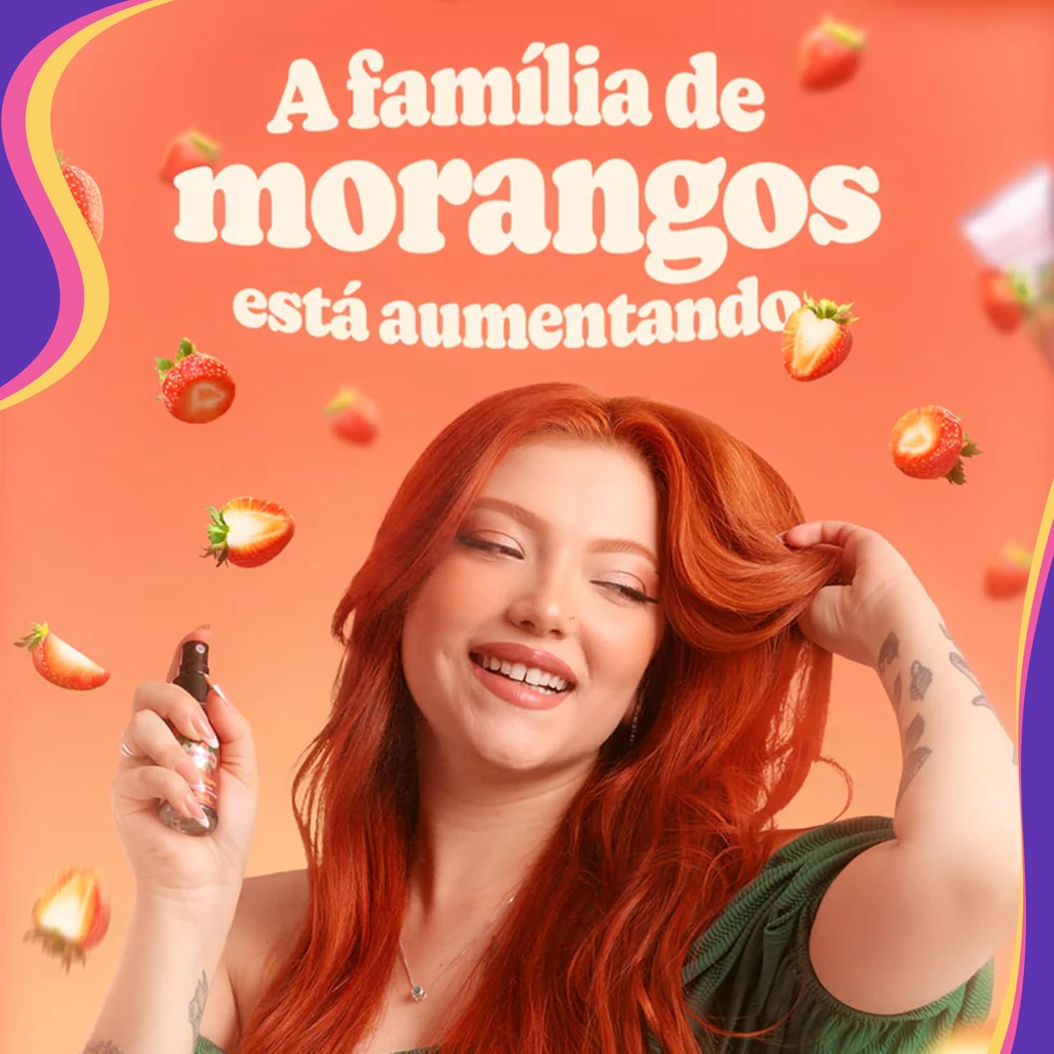 Kamaleão Color – Perfume Capilar Moranguinho - Fragrância Adocicada de Morango – 30ml - Imagem 6