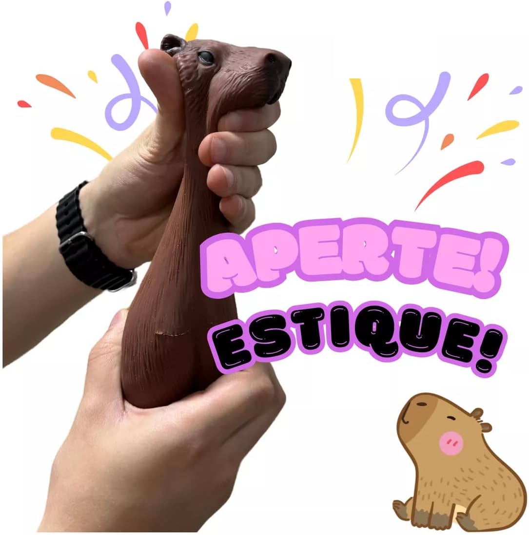 Capivara Grande Estica Esmaga Puxa Aperta AntiStres Squishy - Imagem 3
