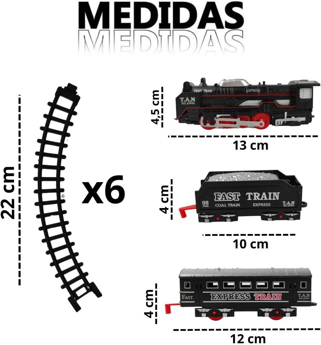 Brinquedo trem Ferrorama Locomotiva 132cm pista movido pilha - Imagem 4