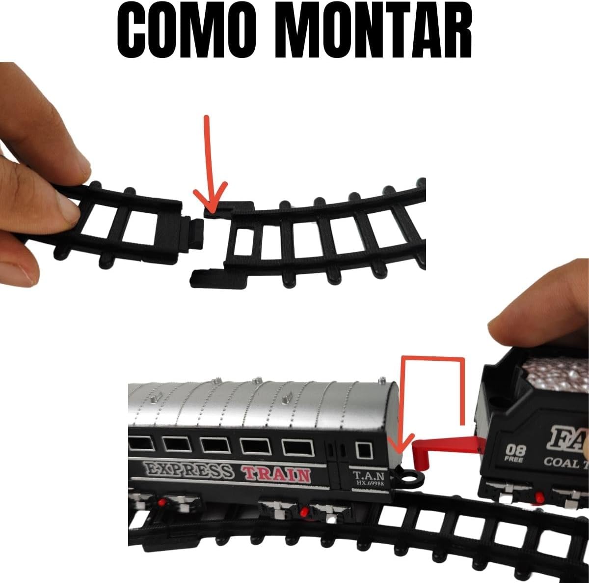 Brinquedo trem Ferrorama Locomotiva 132cm pista movido pilha - Imagem 7