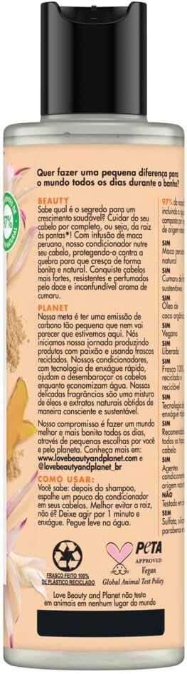 Love Beauty & Planet Condicionador Maca Peruana & Cumaru Crescimento Saudável 300Ml - Todos Os Tipos De Cabelo - Imagem 3
