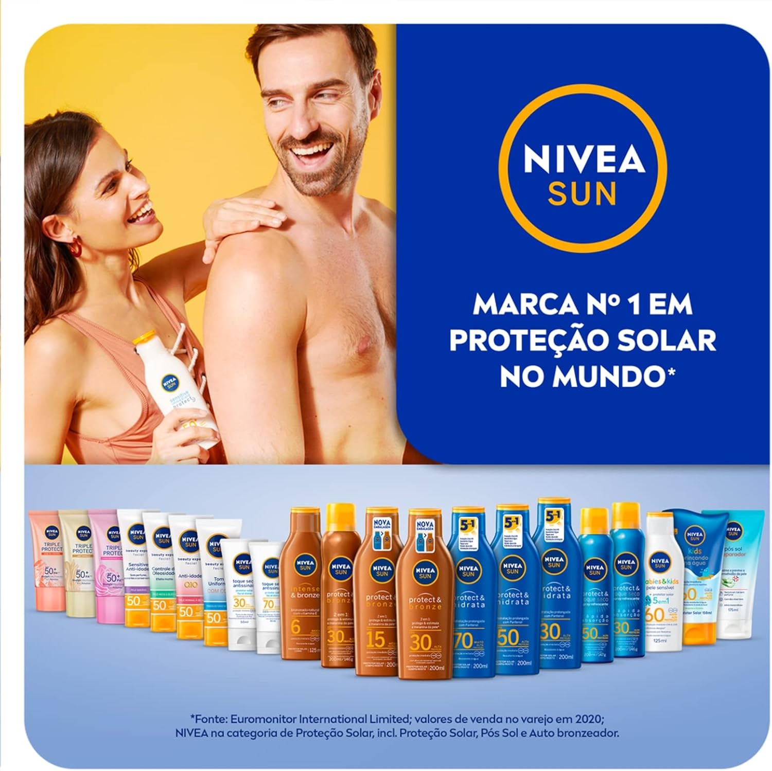 NIVEA SUN Loção Bronzeadora Intense & Bronze FPS 6 125ml - Bronzeamento natural e duradouro, resistente à água, com Vitamina E, Proteção UVA/UVB, para peles pouco sensíveis - Imagem 5