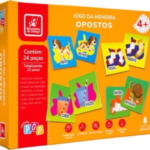 Brincadeira de Criança Jogo da Memória Infantil Madeira 24 Peças Opostos