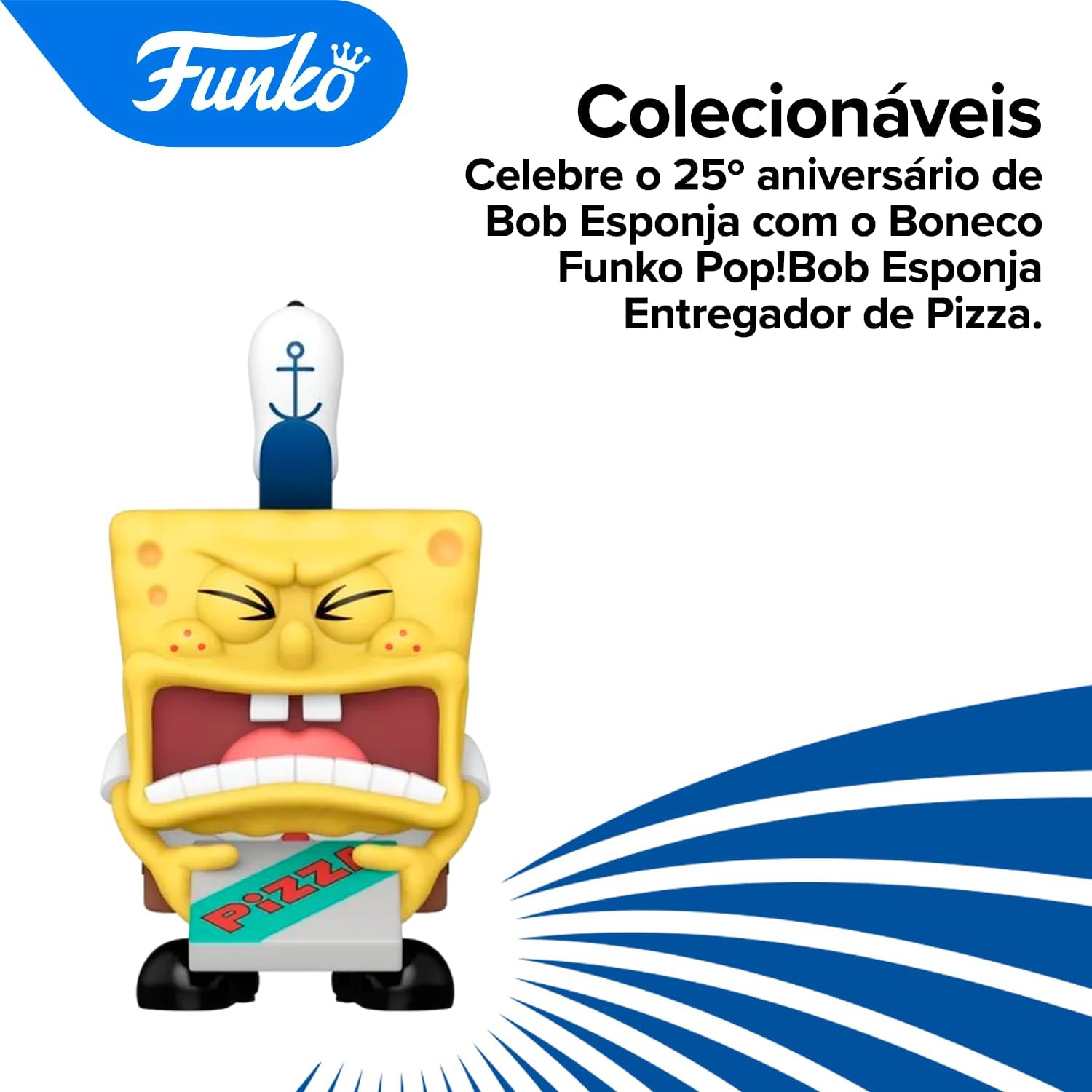 Candide, Funko POP! Bob Esponja Entregador de Pizza, Edição 25 Anos, Animation - 10 cm - Imagem 3