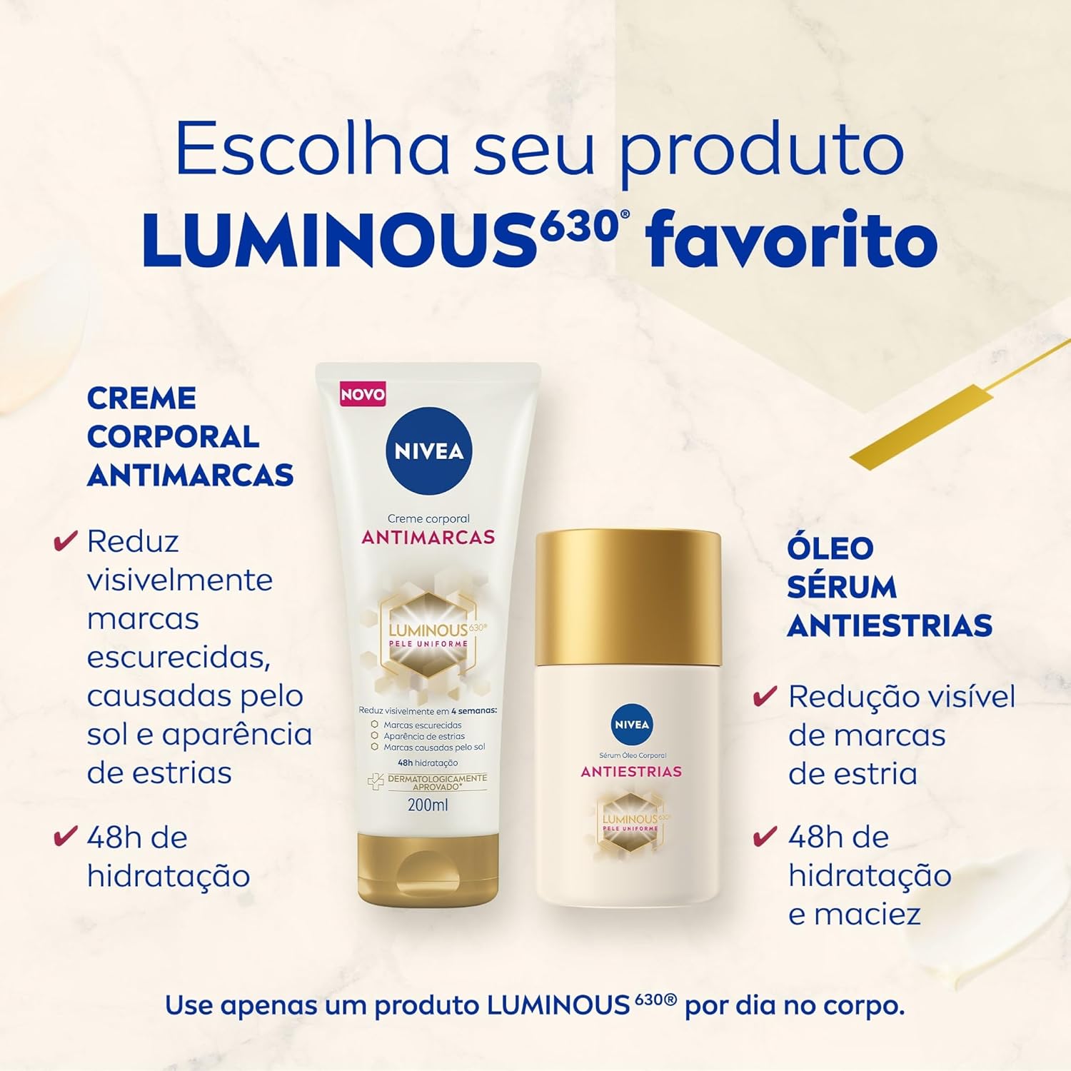 NIVEA LUMINOUS 630® Sérum Óleo Corporal Antiestrias 100ml - Imagem 7