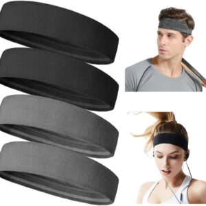 4 Faixas Headband Anti Suor Cabelo Testa Esporte Corrida
