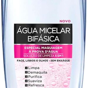 Água Micelar Bifásica L'Oréal Paris Solução de Limpeza 5 em 1, 200ml