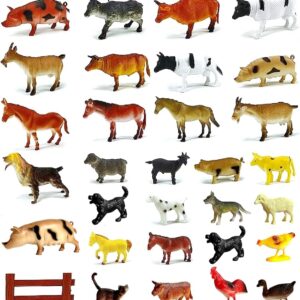 Animais Fazenda com 8 Cercados e 30 Bichos Realista Premium