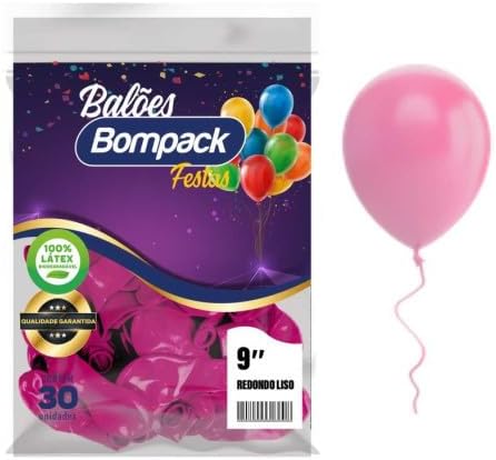 Balão 9.0 Rosa Forte Com 30 Unidades - Bompack