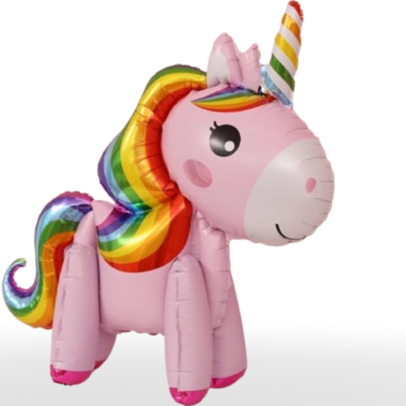 Balão Metalizado Unicórnio 3D, 75cm, Decoração para Festa de Aniversário, Pop (Rosa)