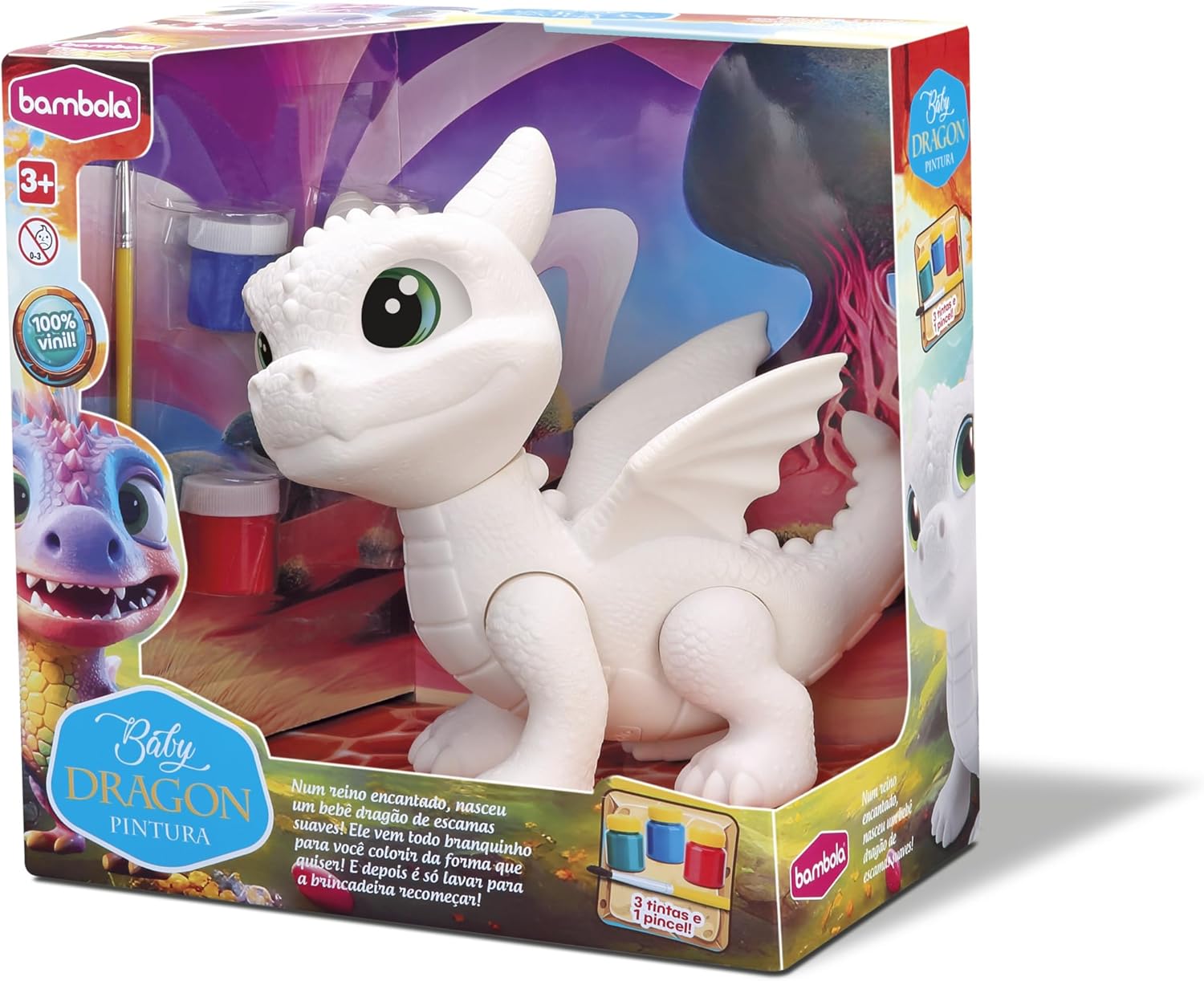 Bambola Baby Dragon Colorir e Pintar 21cm Branco