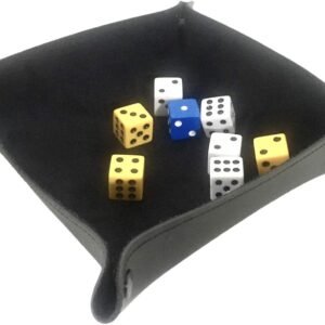 Bandeja de Dados em Couro Ecológico Preto 20x20 cm (Grok Games)