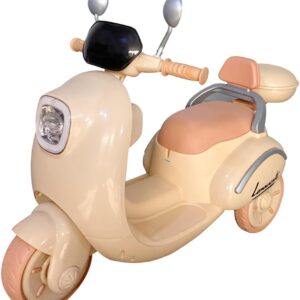 Bang Toys Moto Elétrica Lambreta Retrô Scooter Lemn 6v Recarregável Bege