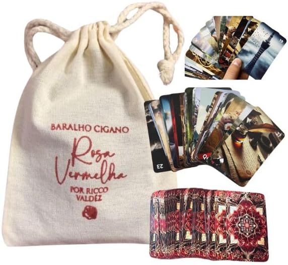 Baralho Cigano Lenormand Rosa Vermelha - versão Petit