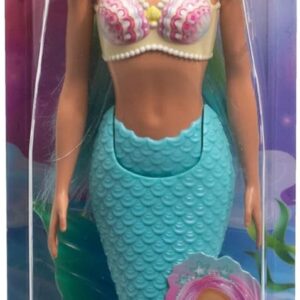 Barbie, Boneca Sortida, Sereias com Cabelo Colorido e Corpete Com Estampa de Concha, Para Meninas Acima de 3 anos (Não é Possível Escolher a Boneca)