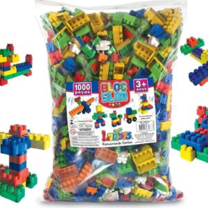 Blocos De Montar Monte Fácil Brinquedo Infantil 1000 Peças