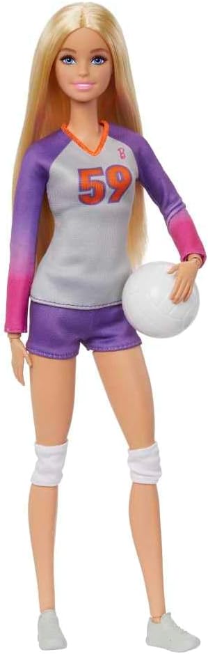Boneca Barbie Feita para Mexer Articulada To Move Profissões Jogadora de Vôlei e acessórios Voleibol, uniforme, bola e joelheiras HKT72 Mattel