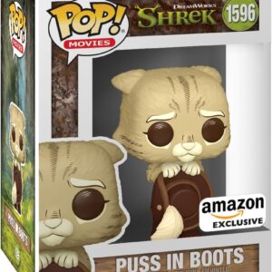 Boneco Funko Pop! DreamWorks Shrek 30 Anos - Gato de Botas (Sepia)