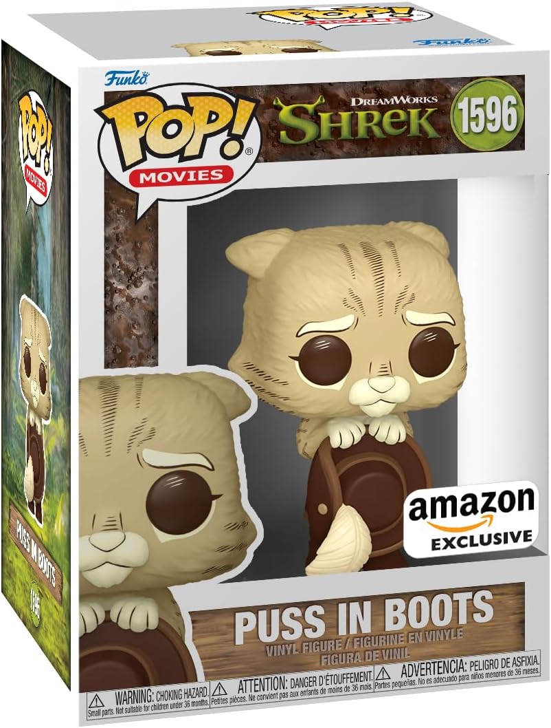 Boneco Funko Pop! DreamWorks Shrek 30 Anos - Gato de Botas (Sepia)
