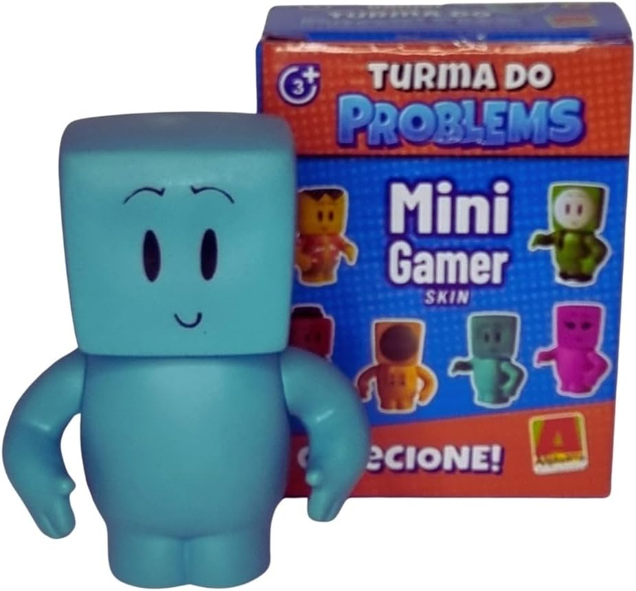 Boneco Problems Mini Gamer Skin 12 cm- Turma do Problems - Minecraft - Algazarra - Imagem 2