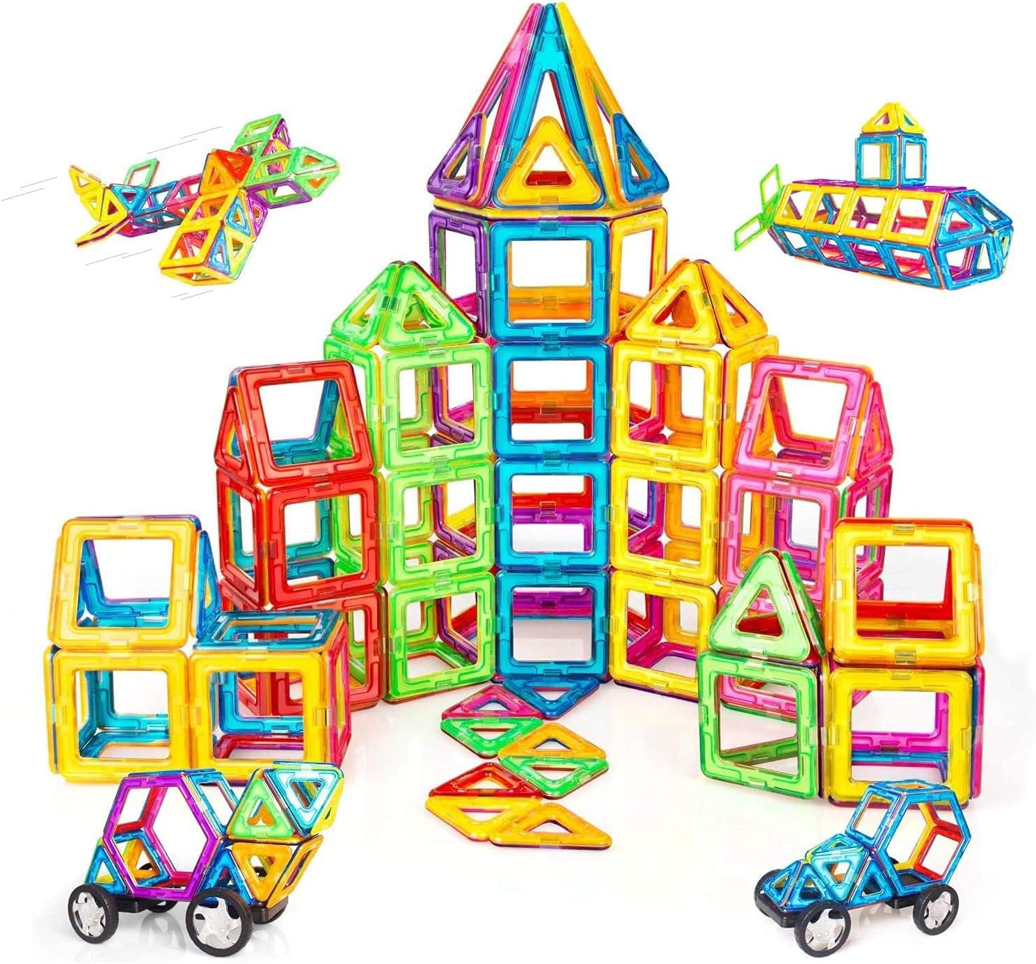 Brastoy Blocos Montar Magnéticos Brinquedo Educativo Infantil (120 Peças)