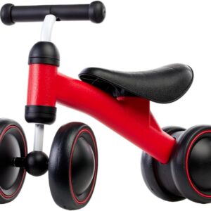 Brinquedo Bicicleta De Equilíbrio 4 Rodas Andador Infantil Vermelha