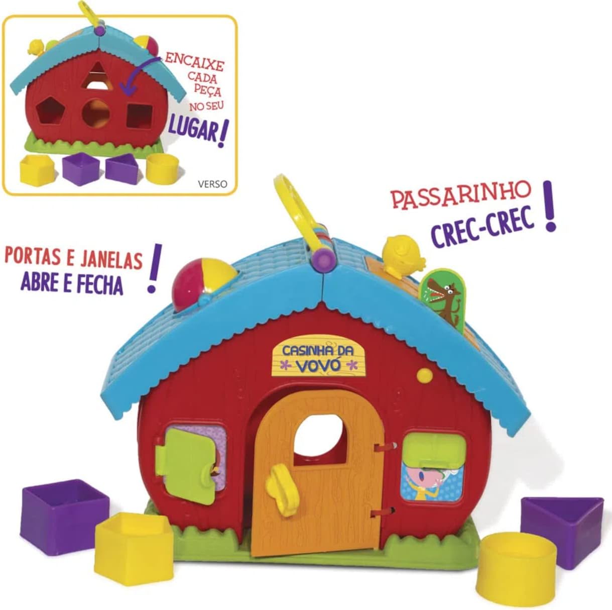 Brinquedo Educativo Casinha da Vovo Encaixe Formas, Elka, Sortido, Tamanho Único - Imagem 2