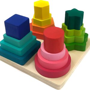 Brinquedo Educativo Pirâmides Encaixar Formas Geométricas