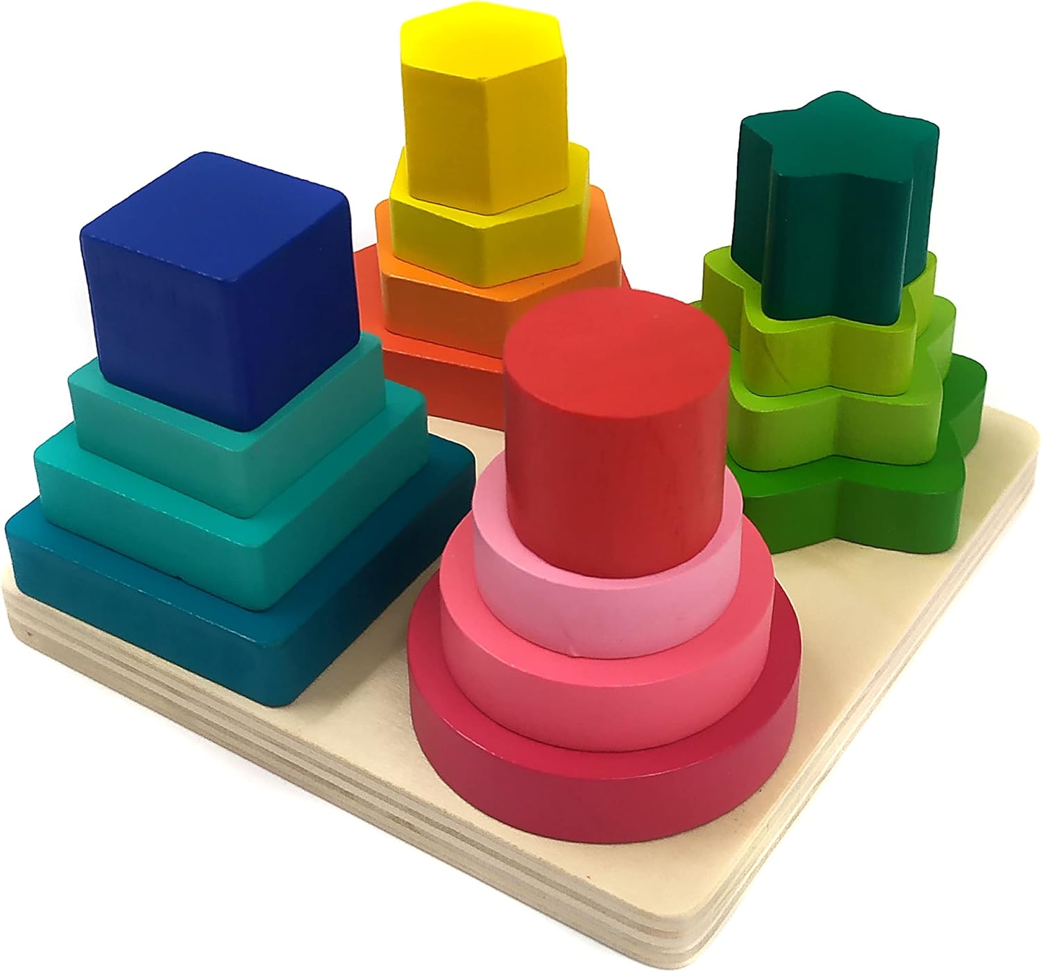 Brinquedo Educativo Pirâmides Encaixar Formas Geométricas