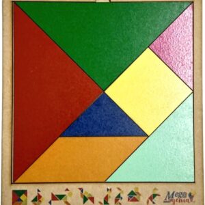 Brinquedo Educativo Tabuleiro 20x18 Tangram Madeira Cru