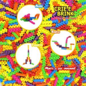 Brinquedo Educativos Pinos de Montar Coloridos Blocos 500 Peças