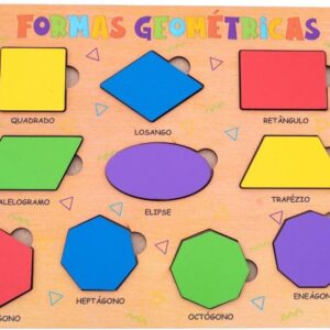 Brinquedo Formas Geométricas Coloridas Didatico De Madeira Primeira Infância