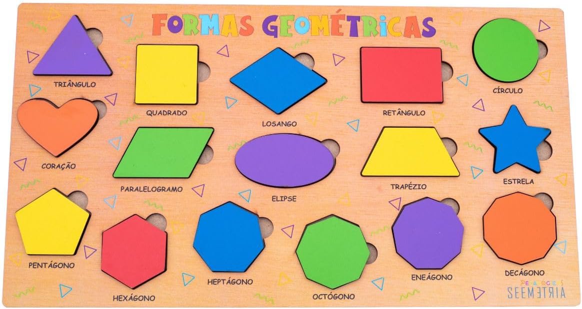 Brinquedo Formas Geométricas Coloridas Didatico De Madeira Primeira Infância