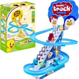 Brinquedo Infantil Pista Musical Patinho Com Som e LED Escorregador Pinguim Presente Criança 5 anos (Pista Pinguim)