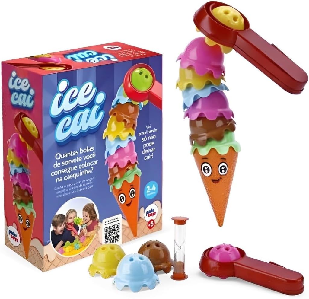 Brinquedo Jogo De Empilhar Sorvete Ice Cai Colorido Infantil