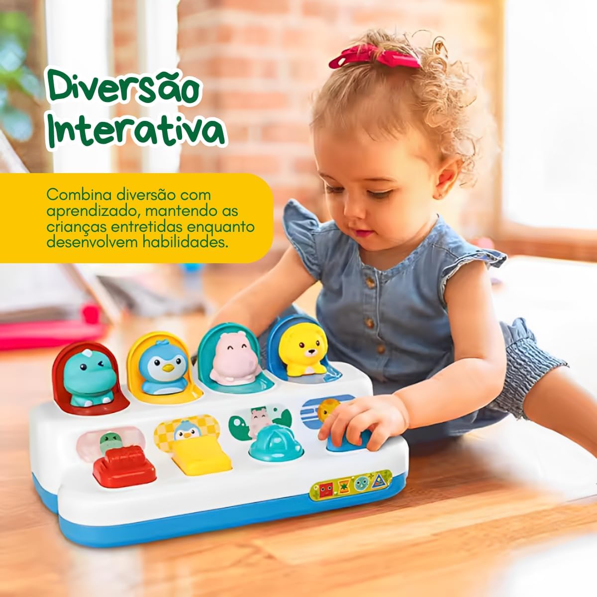 Brinquedo Musical Pop Up Selva Brinquedo Interativo Infantil Musical Pop Up Kidino Branco (Branco) - Imagem 2