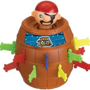 Brinquedo Pula Pirata com Barril Infantil Tamanho Médio Jogo de Mesa Tabuleiro Educativo Divertido