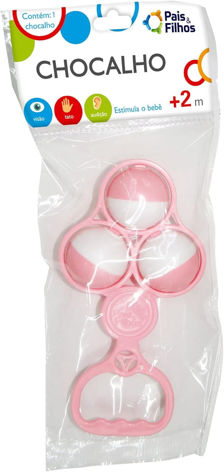 Brinquedo para Bebe Chocalho Bolas Rosa Solapa - 01 Unidade Pais e Filhos Multicor - Imagem 2